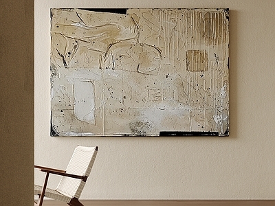 侘寂抽象画 侘寂复古装饰画 原木风肌理挂画 大地色厚质油画 民宿做旧横版画 泥色斑驳抽象画