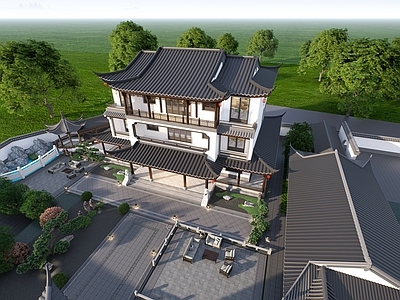 中式古建四合院 苏式古建独栋 苏式园林