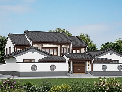 中式古建四合院