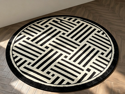 现代简约圆形地毯 中古风圆形地毯