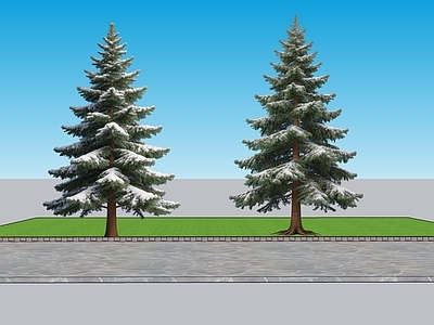 极简乔木 2D植物 雪松景观树 绿化 绿植 绿化雕塑