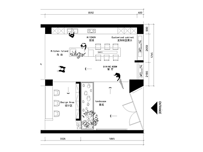 工装平面图 全屋定制办公展厅