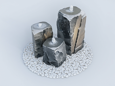 禅意喷泉 水钵 水钵摆件 涌泉石钵 花园小水景 涌泉水景