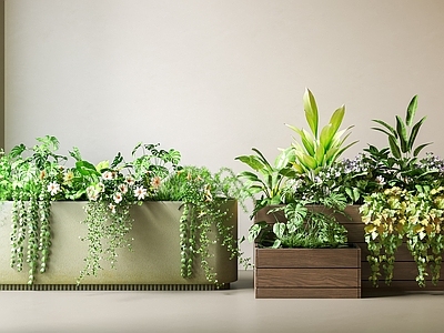 现代简约垂直绿化 花箱花池 花坛 户外花箱 绿植花箱 植物堆