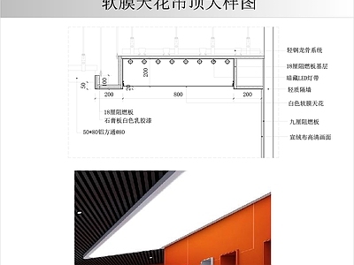 软膜天花 软膜天花大样图