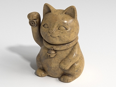 中式雕塑摆件 招财猫 猫雕塑 动物 可爱猫摆件 手办