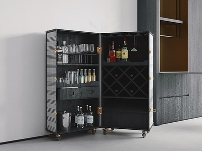中古风酒柜 酒柜 酒水柜 储物柜 展示柜 柜体