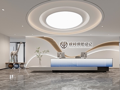 现代简约办公大厅 前台 前厅