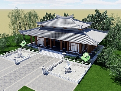 中式古建古建筑 中式寺庙建筑