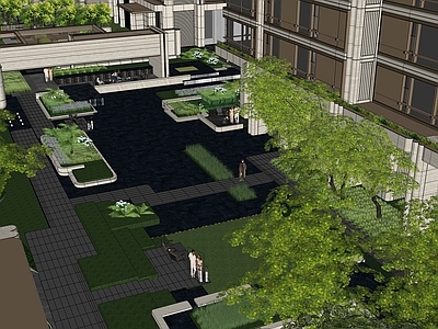 新中式景观小区景观 现代主义小区景观 高奢示范区 海派住宅 精奢会客厅