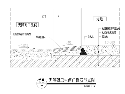 门槛石节点 无障碍卫生间门槛