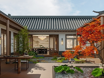 新中式庭院 新中式庭院景观