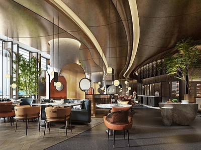 西餐厅 深圳美高梅酒店 特色餐厅施工图 含方案实景