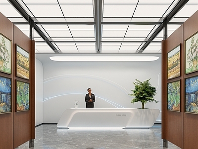 现代简约办公大堂 展厅 画室
