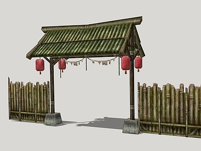 中式入口大门 农村院门
