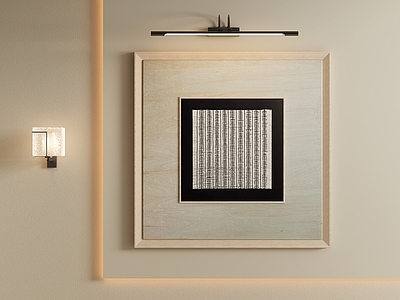 原木风挂画 极简黑白线条画 侘寂线条挂画 简约竖纹肌理画 书房几何油画 中古几何装饰画
