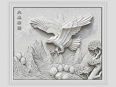 中式浮雕 中式 浮雕 大展宏图 画 山水画