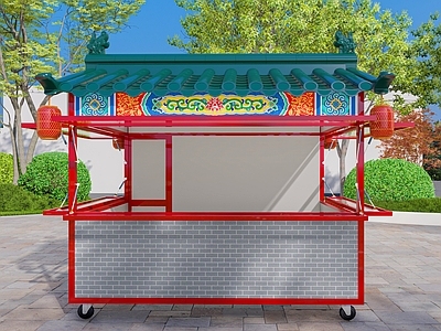 中式移动餐车 仿古餐车