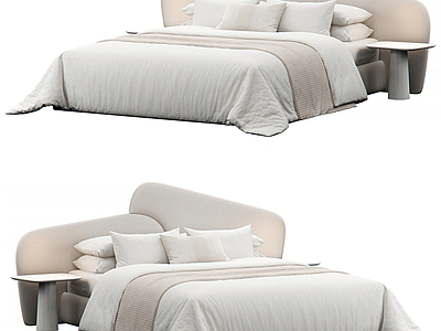 奶油风双人床 Minotti 双人床
