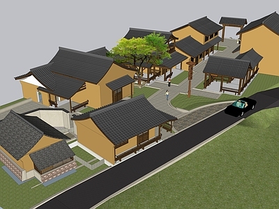 中式古建寺庙建筑 莲花寺 寺庙建筑群 中式商业街区