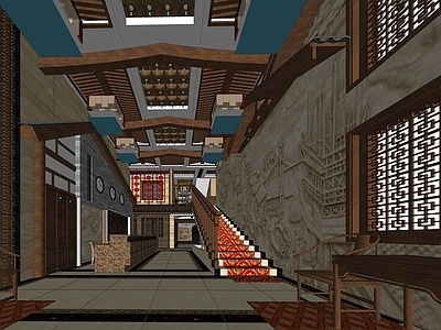 中式酒店大堂