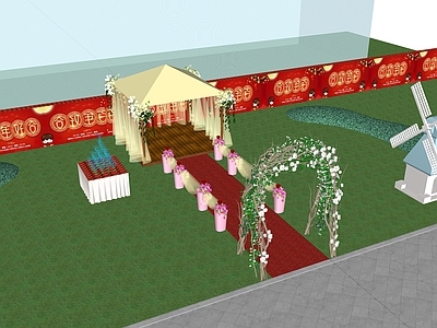 现代其他临建场景美陈 婚庆场景 户外美陈