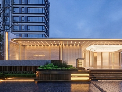 现代主义小区景观 示范区大门 海派示范区入口 小区大门 人行出入口 景观大门