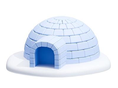 极简艺术风格建筑 雪屋 冬季装饰品 卡通雪屋