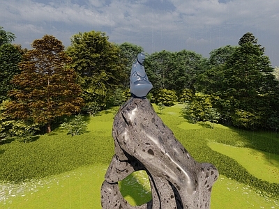 禅意景观石 佛像景石