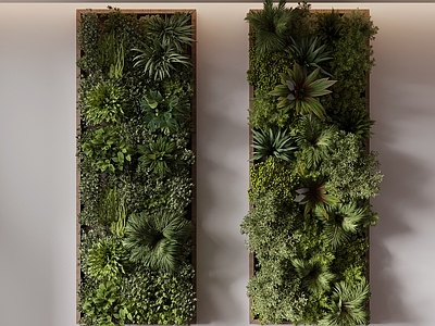 现代垂直绿化 绿植墙 植物墙 吊篮绿植 藤蔓墙