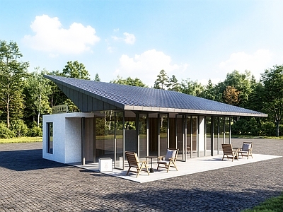 现代主义餐饮建筑 现代咖啡屋 乡村驿站建筑