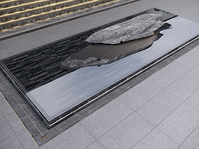 镜面水景 中式景石镜面水景