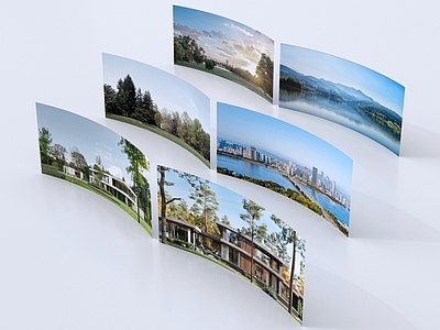 现代主义鸟瞰规划 环绕背景户外背景 城市植被环绕背景