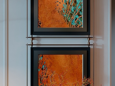 轻奢组合画 法式玄关挂画壁灯 挂画 壁灯