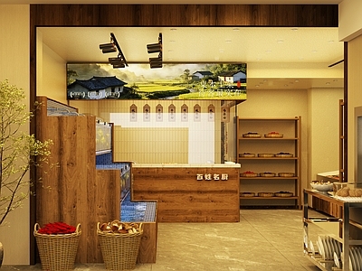 原木风明档 饭店 明档 点菜间 乡野风