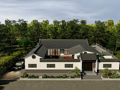 中式四合院 新中式别墅外观