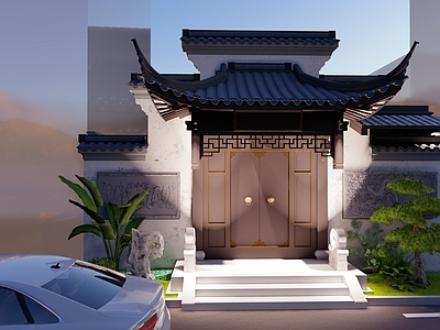 中式古建入口大门