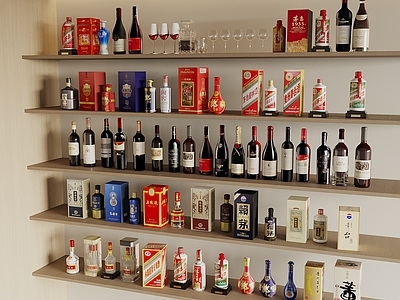 现代简约酒水食物 红酒 葡萄酒 白酒 茅台酒