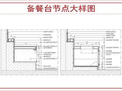 柜体节点 备餐台节点图