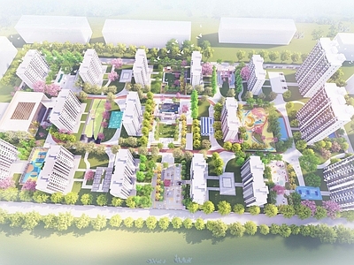 现代主义小区景观 康养小区景观 新中式小区景观 现代小区景观