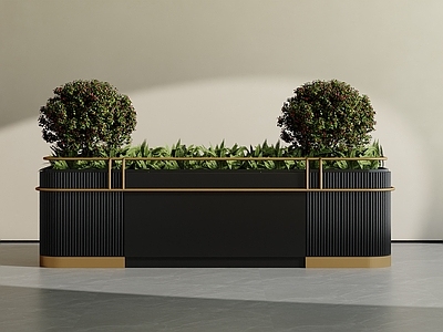 轻奢花箱 户外花箱 植物堆 金属花箱 外摆植物