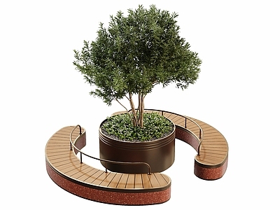现代景观座椅 户外植物景观