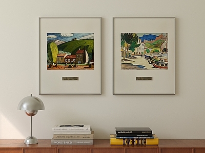 中古风组合画 现代简约挂画 北欧挂画组合 风景挂画