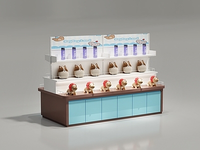 现代简约文创展台 潮玩店流水台 杯子流水台 礼品玩具店 百货饰品店