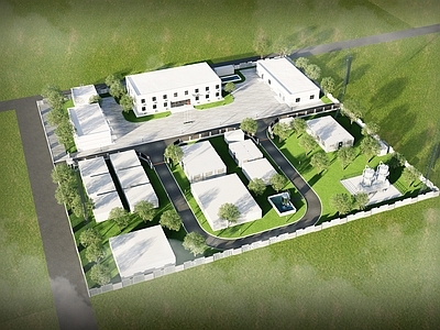 现代主义其他工业建筑 产业园 办公楼 施工现场
