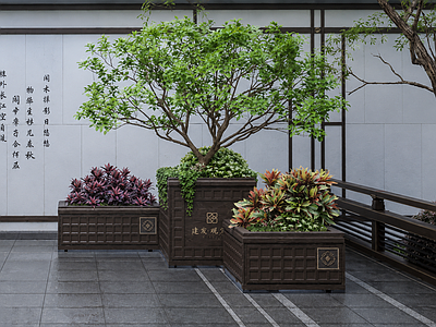 树池 新中式可移动花箱 可移动金属种植池 可移动树池 组合花箱种植池