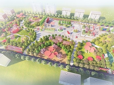 现代主义景观公园 红色文化公园 党建文化广场 红色历史文化广场 红色起义纪念公园