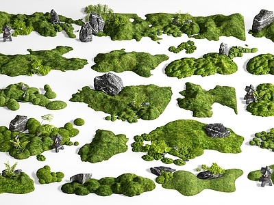 禅意微地形 苔藓微地形 枯山水微地形 景观石 植物堆 庭院小品