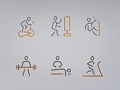 极简标识标牌 指示牌 火柴人LOGO 运动人物剪影 运动图案 运动标志人物