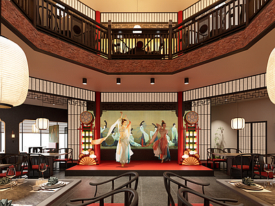 新中式中餐厅 新中式餐厅 唐风 现代